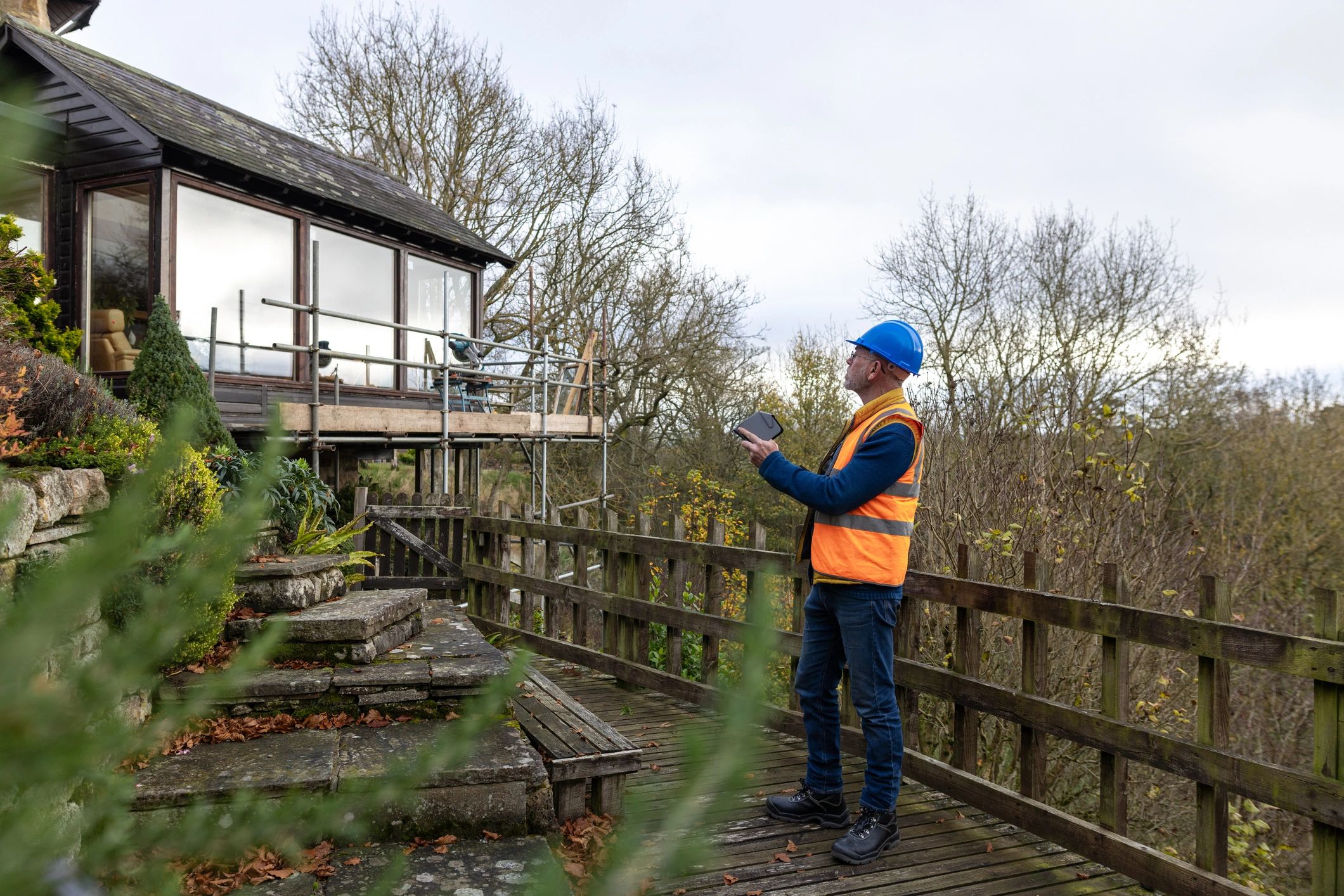 Property inspection using drone technology to assess a residential roof