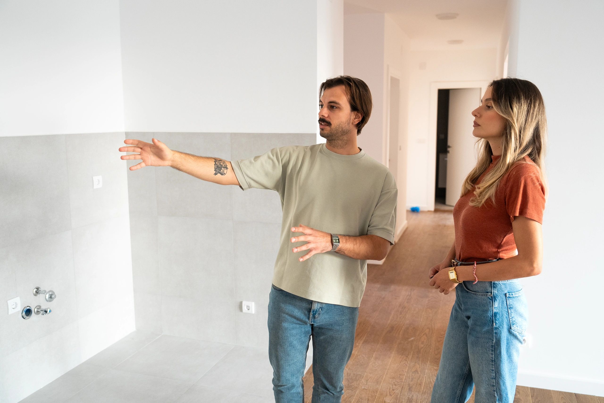 Couple reviewing a rental property